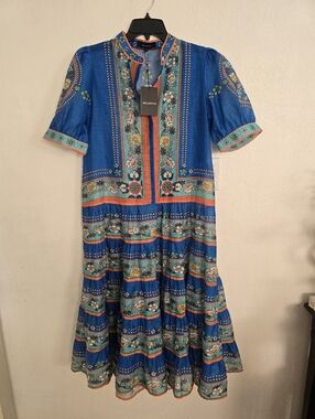 Beulah Style Blue Multicolor Dress Size Medium